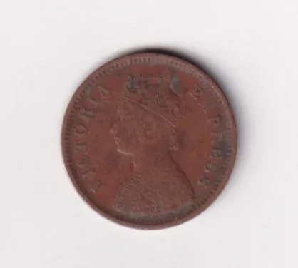 1894 British- India 1/2 Pice (Victoria) Calcutta Mint Rare Coin