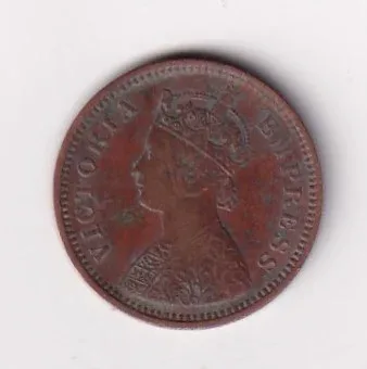 1894 British- India 1/2 Pice (Victoria) Calcutta Mint Rare Coin