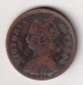 1891 British- India 1/2 Pice (Victoria) Calcutta Mint Rare Coin