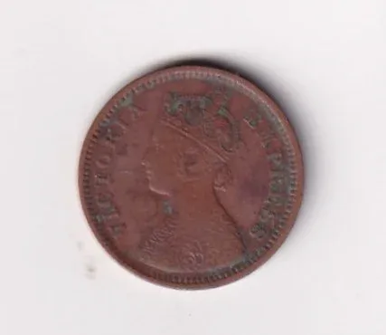 1890 British- India 1/2 Pice (Victoria) Calcutta Mint Rare Coin