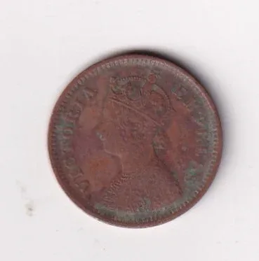 1890 British- India 1/2 Pice (Victoria) Calcutta Mint Rare Coin