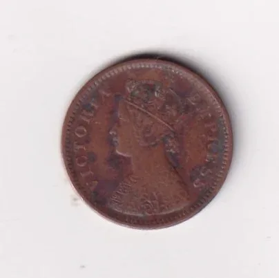 1892 British- India 1/2 Pice (Victoria) Calcutta Mint Rare Coin