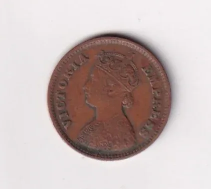 1900 British- India 1/2 Pice (Victoria) Calcutta Mint Rare Coin