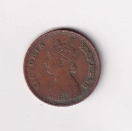 1900 British- India 1/2 Pice (Victoria) Calcutta Mint Rare Coin