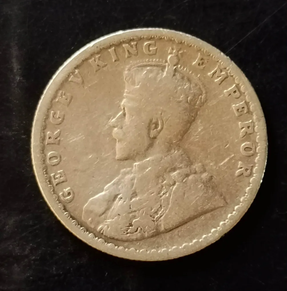 Silver British India  King and emperor George v  Denominaton 1/2₹ Same and similar piece available