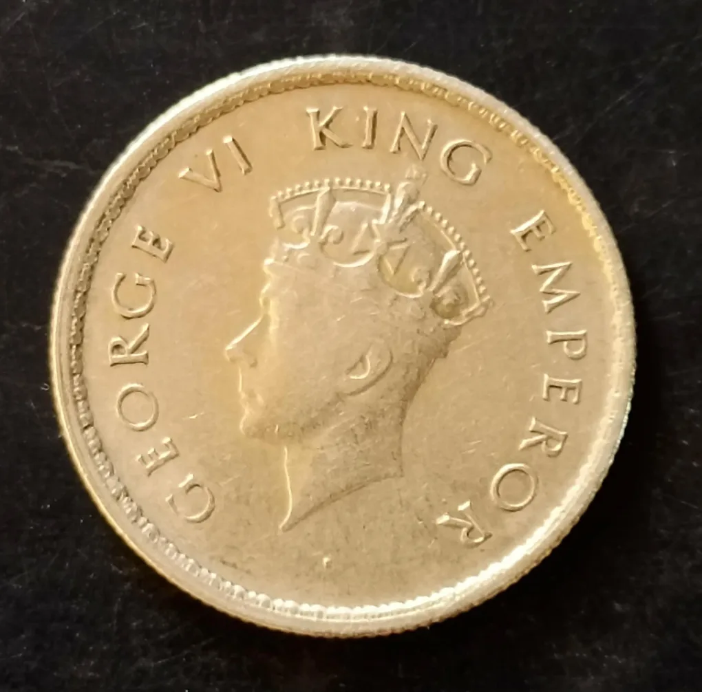 Silver British India  King and emperor George vi  Denominaton 1/2₹ Year 1939 Same and similar piece available