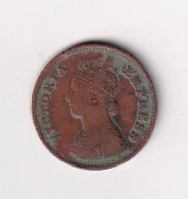 1900 British- India 1/2 Pice (Victoria) Calcutta Mint Rare Coin
