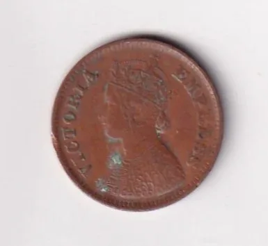 1900 British- India 1/2 Pice (Victoria) Calcutta Mint Rare Coin