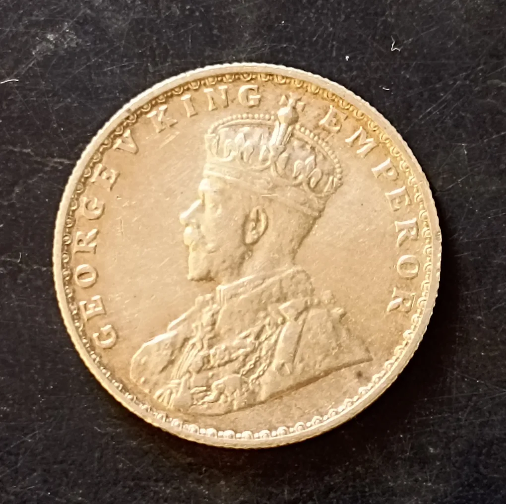 Silver British India  King and emperor George v  Denominaton 1/2₹ Year 1936 Same and similar piece available