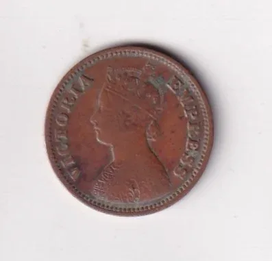 1899 British- India 1/2 Pice (Victoria) Calcutta Mint Rare Coin