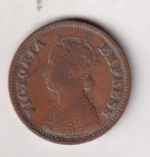 1898 British- India 1/2 Pice (Victoria) Calcutta Mint Rare Coin