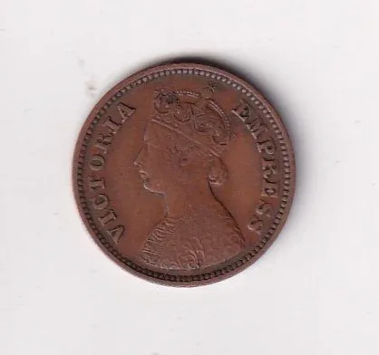 1899 British- India 1/2 Pice (Victoria) Calcutta Mint Rare Coin