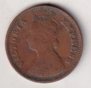 1898 British- India 1/2 Pice (Victoria) Calcutta Mint Rare Coin