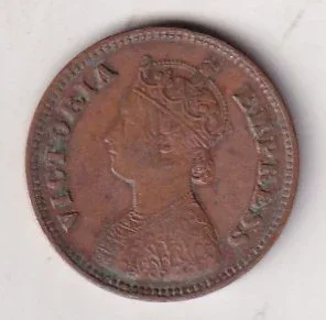 1898 British- India 1/2 Pice (Victoria) Calcutta Mint Rare Coin