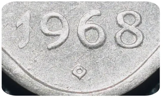 Aluminium 1 Paisa of Republic India (AD 1968) of Hyderabad Mint UNC Grade with Dot in Diomand Rare