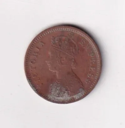 1893 British- India 1/2 Pice (Victoria) Calcutta Mint Rare Coin