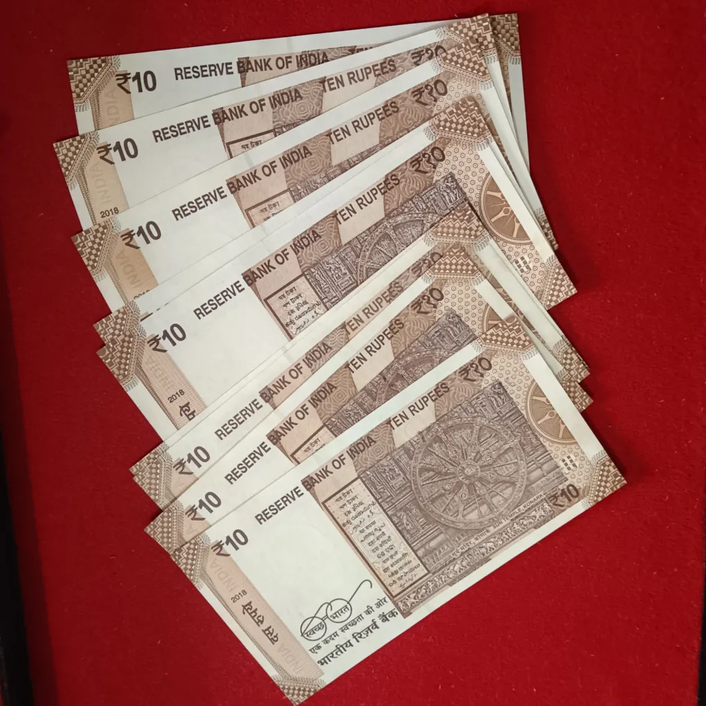 10 Rs Rare Fancy Number Note Set 111110-999990 9 Pcs Given Gem Unc Condition