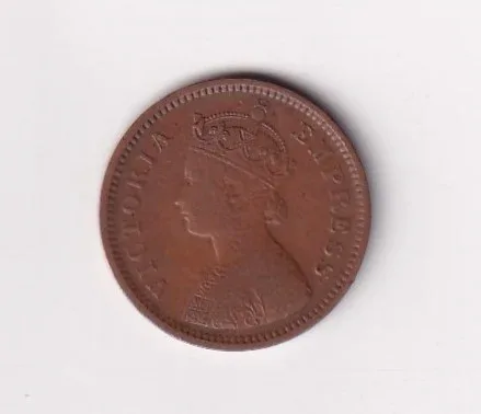 1893 British- India 1/2 Pice (Victoria) Calcutta Mint Rare Coin