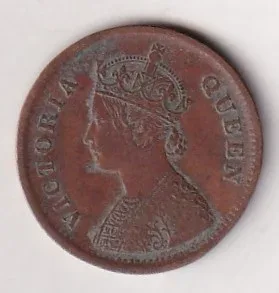 1862 British- India 1/2 Pice (Victoria) Calcutta Mint Rare Coin