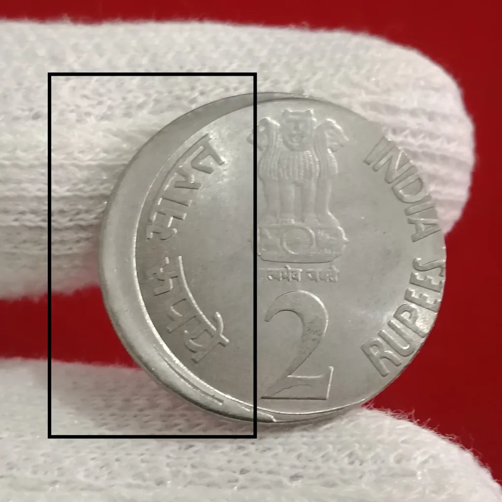 Two Rs Reserve Bank of India Platinum Jubilee Shifted Error Coin RBI Mistake Coin