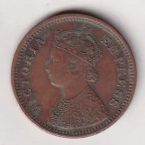 1895 British- India 1/2 Pice (Victoria) Calcutta Mint Rare Coin