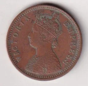 1895 British- India 1/2 Pice (Victoria) Calcutta Mint Rare Coin