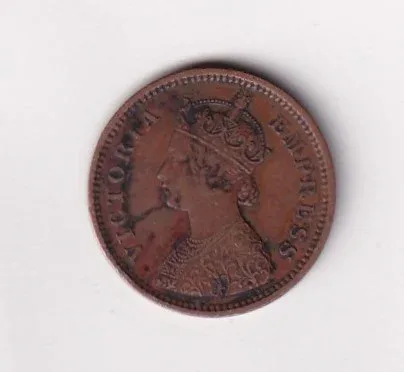 1895 British- India 1/2 Pice (Victoria) Calcutta Mint Rare CoiN