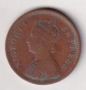 1895 British- India 1/2 Pice (Victoria) Calcutta Mint Rare Coin