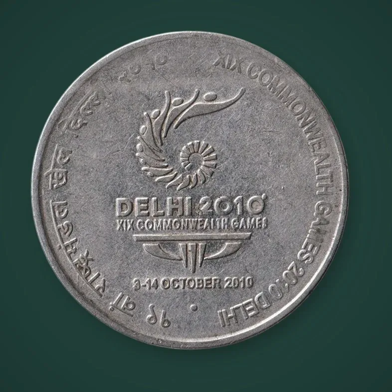Rare 2 Rupee 2010 XIX Commonwealth Games Delhi Republic India Noida Mint Commemorative Coin # A716