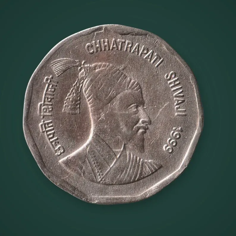 Rare 2 Rupee 1999 Chhatrapati Shivaji Commemorative Calcutta Mint Republic of India Coinage India Coin # A730