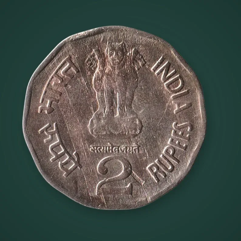 Rare 2 Rupee 1999 Chhatrapati Shivaji Commemorative Calcutta Mint Republic of India Coinage India Coin # A730