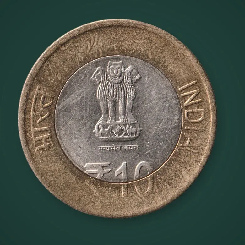 Rare 10 Rupees 2013 Coir Board Diamond Jubilee Republic India Noida Mint Commemorative Coin # A769