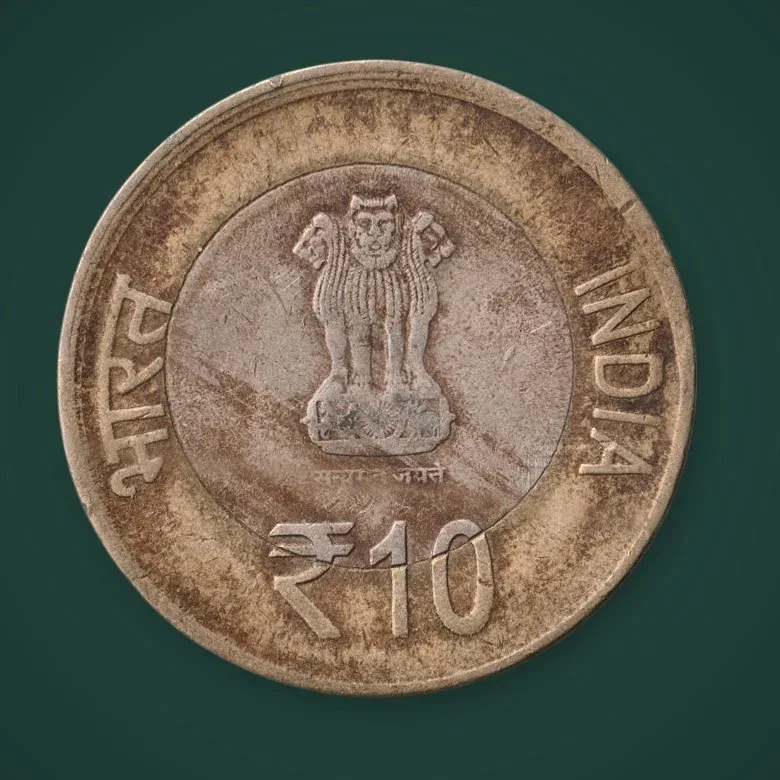 Rare 10 Rupee 2015 International Day of Yoga Republic of India Calcutta Mint Commemorative Coin # A774