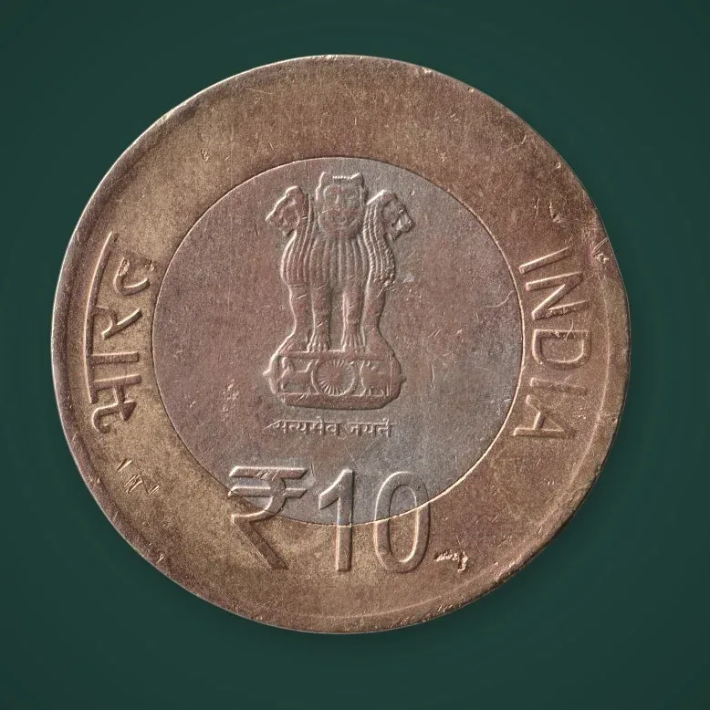 Rare 10 Rupees 2012 Shri Mata Vaishno Devi Shrine Board Silver Jubilee Republic India Noida Mint Coin # A778