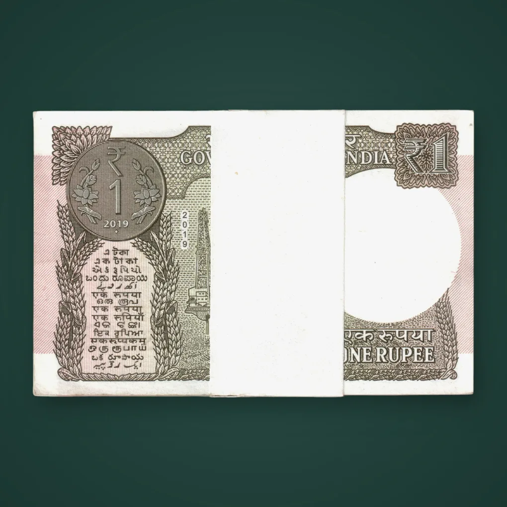 Rare 1 Rupee 2019 Subhash Chandra Garg Inset L Bundle Republic of India Government of India Note # A801