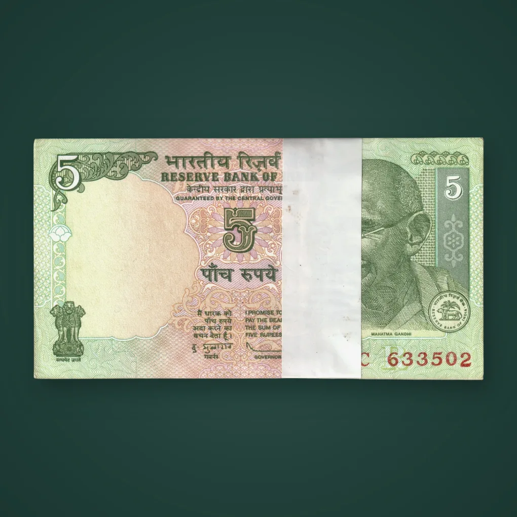 Rare 5 Rupee 2010 D Subbarao Mahatma Gandhi Tractor Note Bundle Republic India Note # A810