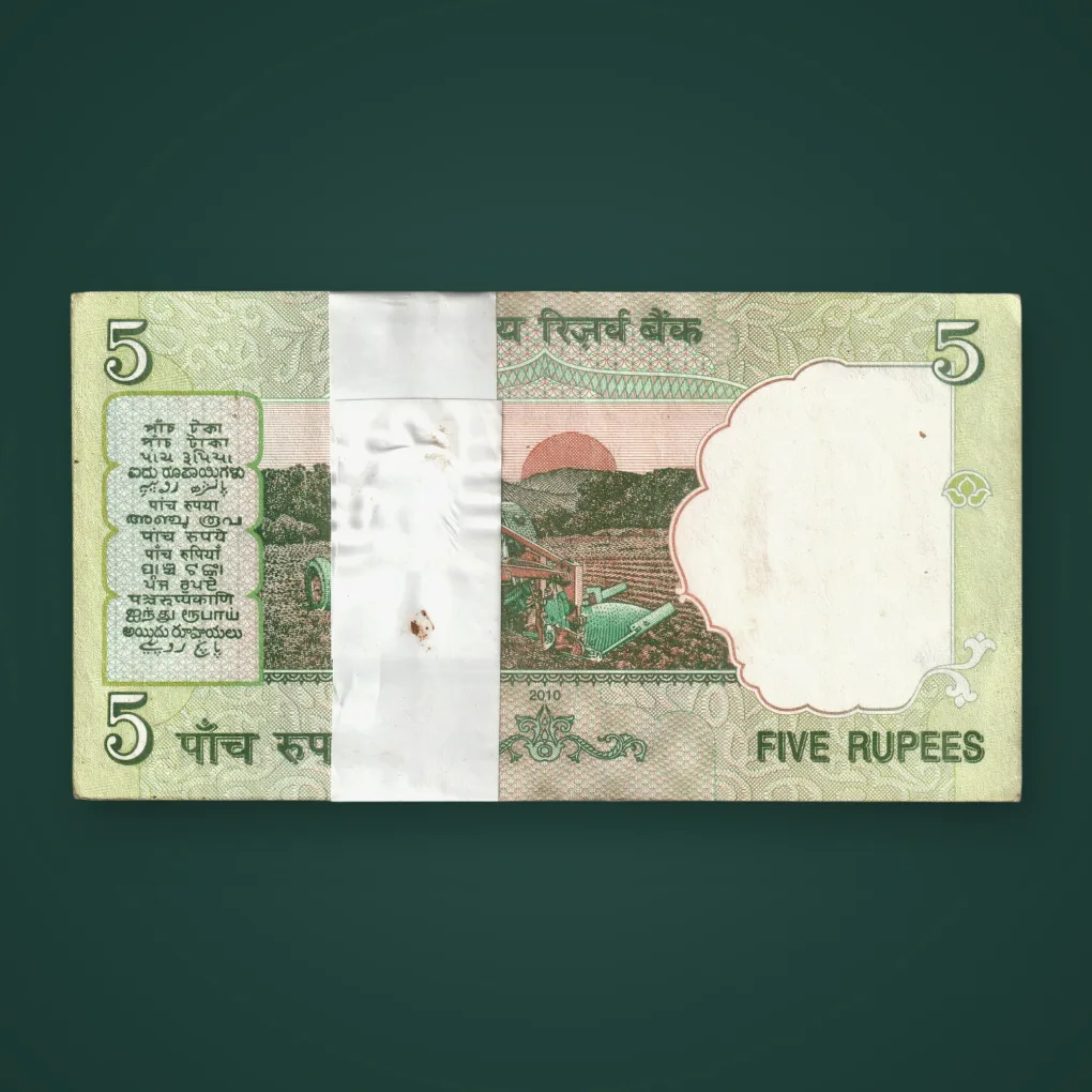 Rare 5 Rupee 2010 D Subbarao Mahatma Gandhi Tractor Note Bundle Republic India Note # A810