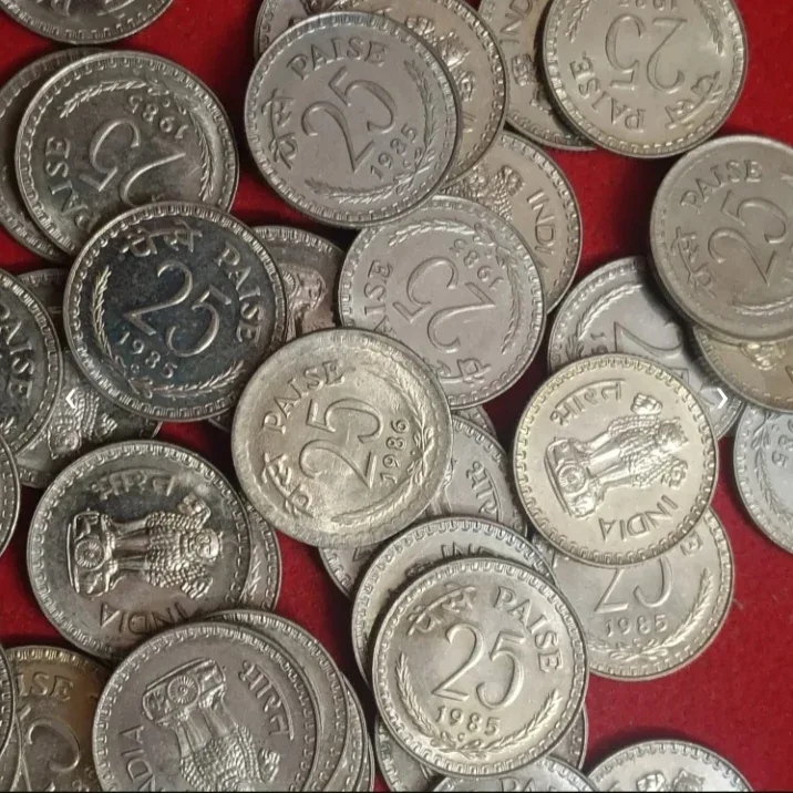 25 Paise Copper Nickel Coins 57 Pcs Given Gem Unc Condition