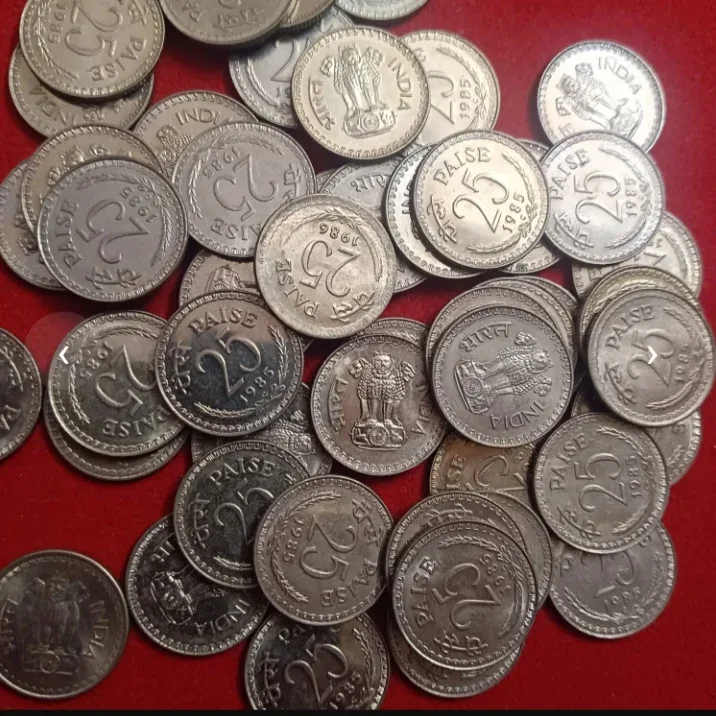 25 Paise Copper Nickel Coins 57 Pcs Given Gem Unc Condition