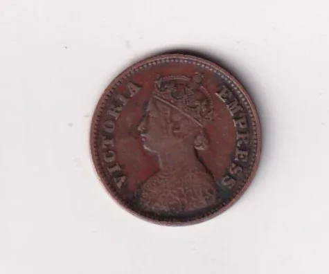 1901 British - India 1/2 Pice (Victoria) Calcutta Mint Rare CoiN