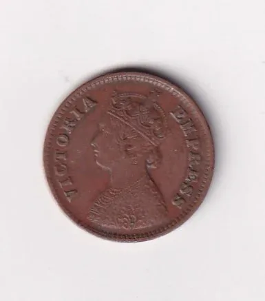 1901 British - India 1/2 Pice (Victoria) Calcutta Mint Rare CoiN