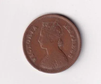 1901 British - India 1/2 Pice (Victoria) Calcutta Mint Rare CoiN