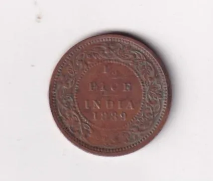 1889 British - India 1/2 Pice (Victoria) Calcutta Mint Rare Coin