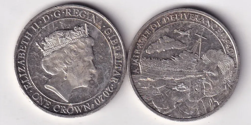 Gibraltar 1 Crown - Elizabeth II Dunkirk 1940 - Vessels Rare Commemorative issue Coin