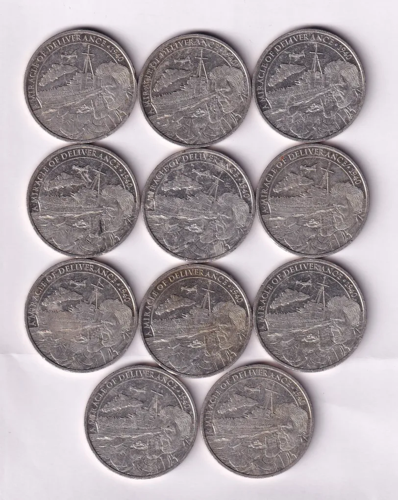Gibraltar 1 Crown - Elizabeth II Dunkirk 1940 - Vessels Rare Commemorative issue Coin