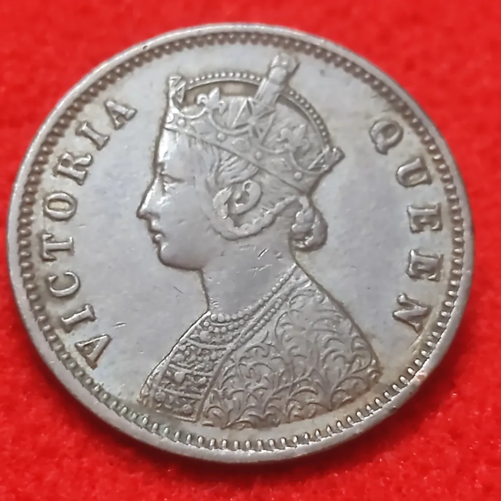 ONE QUARTER ANNA VICTORIA QUEEN 1876 CALCUTTA MINT