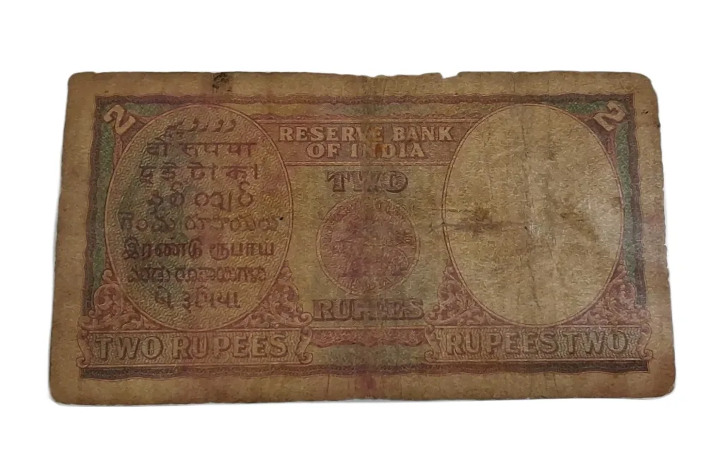 BRITISH INDIA 2 Rupees C.D DESHMUKH King GEORGE-VI **SCARE** Used Condition and "LAMINATED" Note.