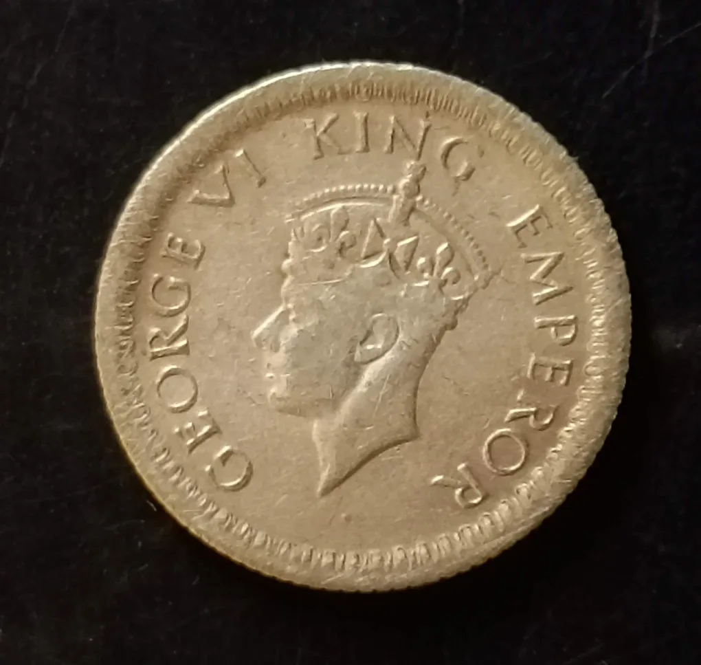 Silver British India  King and emperor George v denominaton 1/4₹ Same and similar piece available