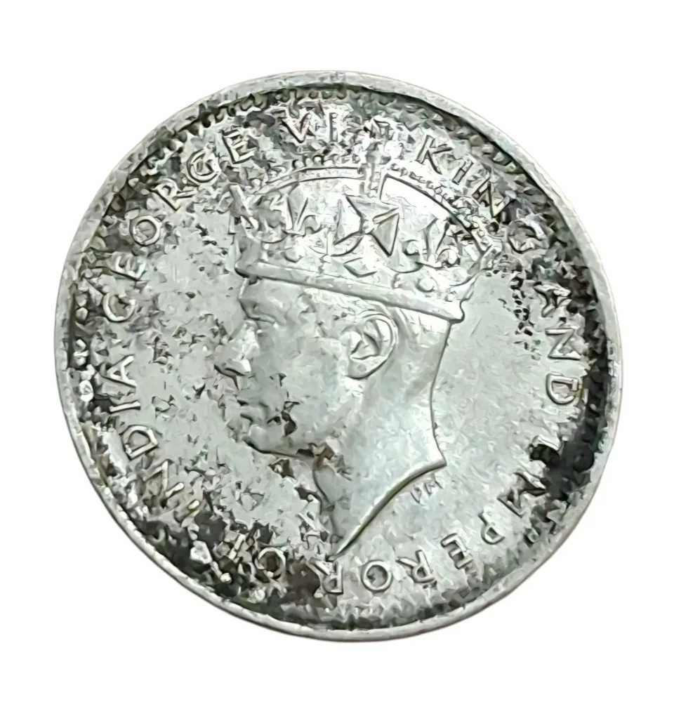 CEYLON Silver 10 CENTS Year 1941 King GEORGE-VI Small Coinage **SCARE** High Collectable Grade.