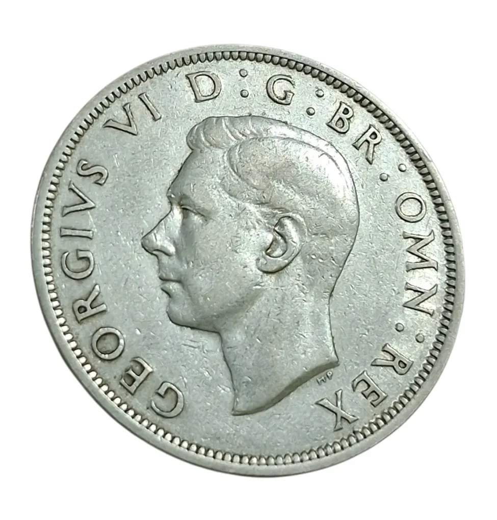 GREAT BRITAIN Silver "HALF CROWN" Year 1940 King GEORGE-VI "Big Size" **SCARE** High Collectable Grade.
